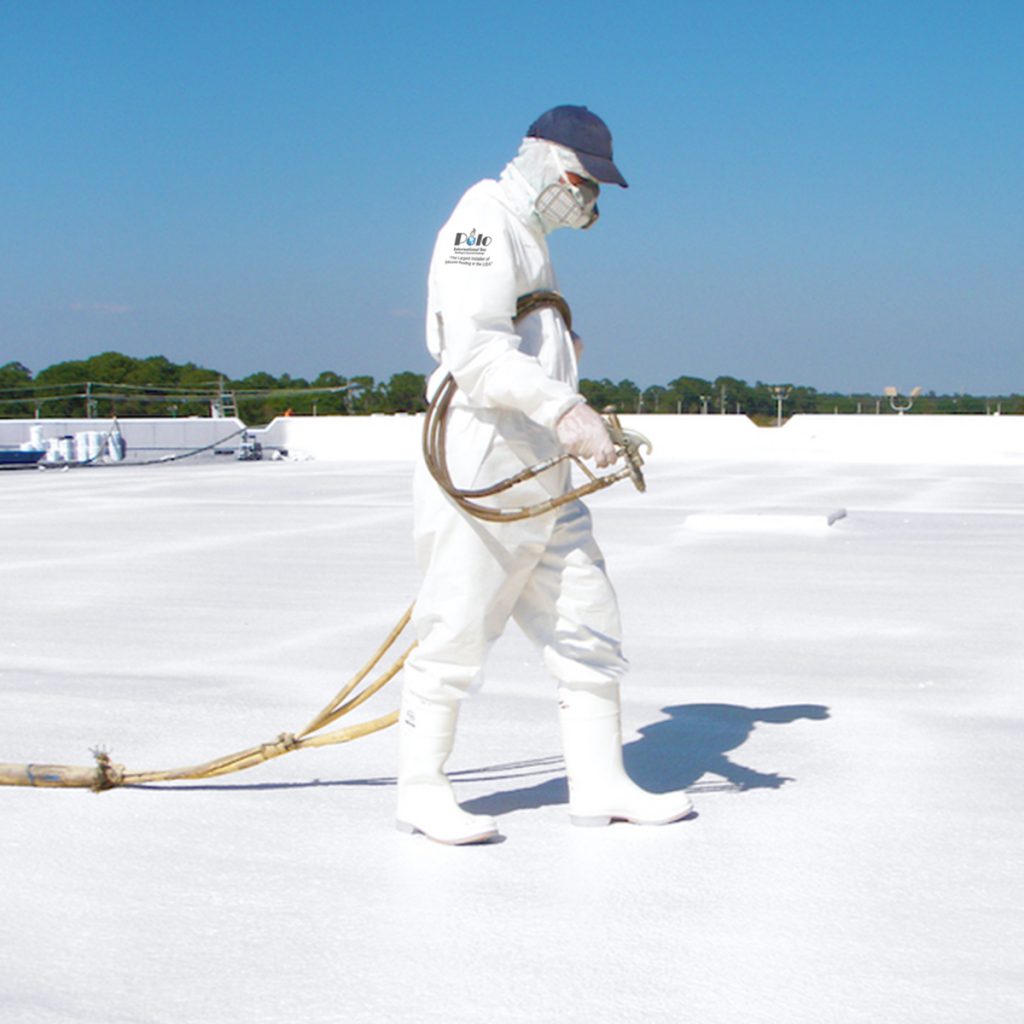 White Silicone Roof Coating Installation